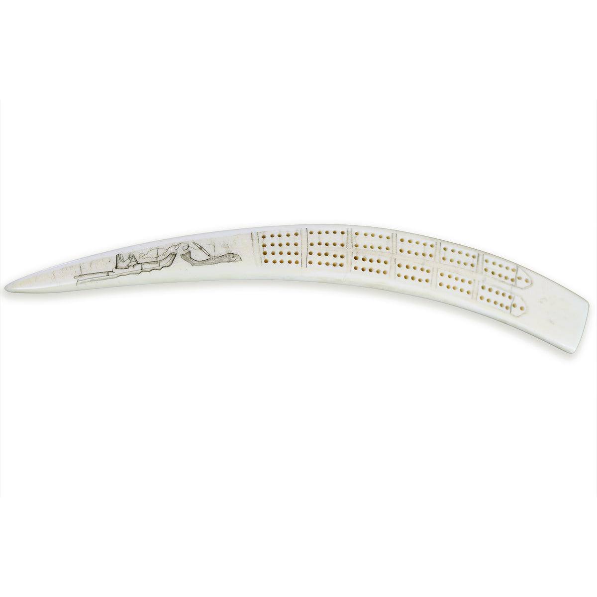 Walrus Tusk Cribbage Board, Canadian Mid 20th Century – Uno Langmann